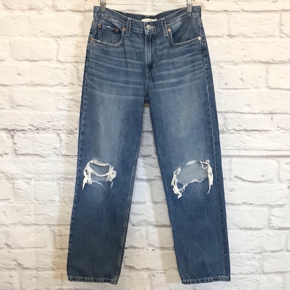 Levi’s W29 (US 8/9) Low Pro Straight Women’s Jeans Distressed A0964-0006 - Picture 3 of 12